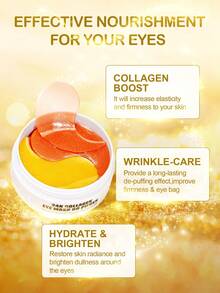 SlowSunday 24K Collagen Eye Mask, 30 Pairs, With Collagen & 24K Gold, Korean Collagen Eye Mask, Diminish Eye Bags, Improve Dark Circles, Brigheten Eye Contour, Multiple Uses, For Nasolabial Folds & Forehead, Y2K , Suitable For Summer - Collagen - View 3