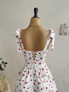 Soleia Váy mini công chúa dáng chữ A buộc dây ngọt ngào dễ thương mới cho kỳ nghỉ, phong cách Bohemian, Boho, hoa lãng mạn, đi chơi, tiệc, hẹn hò, Valentine, Phục sinh, Carnival, trà chiều, bãi biển, du thuyền, dạo phố thành phố - Nhiều màu - Xem 5