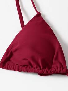 Swim Vcay 3 PiecesSeparated Swimsuit, Wire-Free, Triangle Cup - Burgundy - View 5