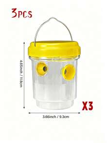 1/2/3pcs Round PP Wasp Trap, Outdoor Hanging Bee Trap Box, Reusable Insect Trap, Plastic Materials, Bees And Wasps To Deter Killers - A - View 16
