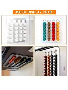 1Pc Metal Wall-Mounted Coffee Capsule Organizer, No-Drill Adhesive Coffee Capsule Holder, Modern Metal Stand, Suitable For Kitchens, Offices, Hotels, Restaurants, Space-Saving Coffee Capsule Rack, Ideal Gift For Christmas And Housewarming. - Multicolor - View 8