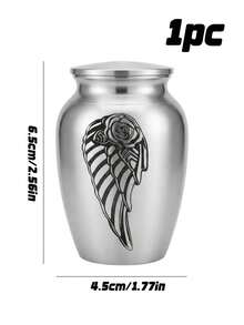 2.75 Inch Angel Wing Memorial Urn Pendant, Small Aluminum Keepsake Urn For Human & Pet Ashes, Cremation Jewelry Necklace For Loss Of Loved One - Silver - View 7
