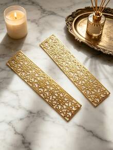 Exquisite Laser Cut Gold Paper Napkin Rings. Not Only For Party Table Decoration, But Also Can Be Used As DIY Hair Accessories, Multi-Scene Application. - Gold - View 7