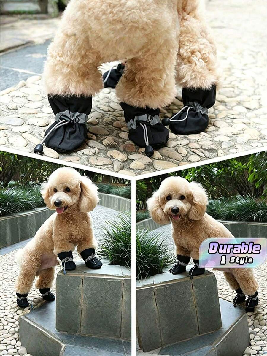 狗狗春秋季软底防滑鞋防水雨靴小型犬比熊宠物猫四季爪套 - 彩色 - 查看 1