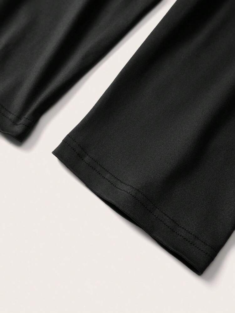 SHEIN EZwear 女款 2 件組黑色與海軍藍 3/4 長度修身休閒內搭褲，適合夏季與秋季 - 彩色 - 查看 4