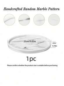 1pc/2/3pcs Dressing Table Tray, Silicone Round Tray Decorative Storage Organizer For Bathroom Toilet Tank Bedroom Kitchen Countertop, Jewelry Storage Dressing Table Tray For Candles, Lotion Bottles, Cosmetics, Marble White - Round bergite - View 16
