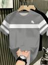 Manfinity Homme Men's Crew Neck Colorblock Knight Print Casual Versatile Daily Travel Short Sleeve T-Shirt