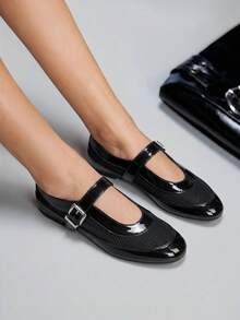 CUCCOO GRLICON Ladies, Buckle, Comfortable Flat Shoes, Holiday Atmosphere, Summer Wear, A Must For Travel, Y2K - Black - View 3