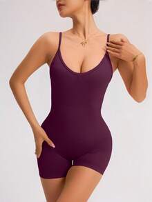 Easithlete Easithlete Rompi Olahraga Kasual Warna Polos untuk Wanita - Red Violet - View 5