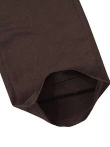 Manfinity Homme Pantalones casuales de hombre con bolsillos de carga y cordón en la cintura, unicolor, otoño - Café integral - Ver 3