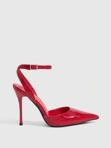 CUCCOO SZL Women's Fashion Pointed Toe Ankle Strap Stiletto High Heel Pumps, Suitable For Commuting, Dating, Party, Wedding And Other Occasions For Christmas - Bamboo leaves cyan - View 2