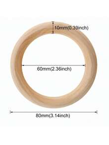 5Packs Unfinished Solid Wood Rings For Craft Smooth Surface Natural Wood Rings For Macrame Pendant Connectors Jewelry Making DIY Home Decoration Gift - multicolor - View 8