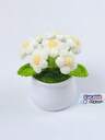 1pc Crochet Potted Plant With 7 Small Flowers – Handmade Knitted Artificial Flower Bouquet For Home & Holiday Decor, Best Birthday Gift