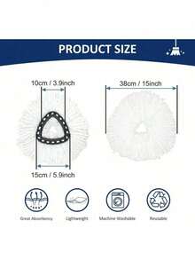 3piezas /5piezas Cabezales de Repuesto para Fregona Giratoria de Microfibra Recargables Lavables Reutilizables para Limpieza de Suelos del Hogar - Multicolor - Ver 8