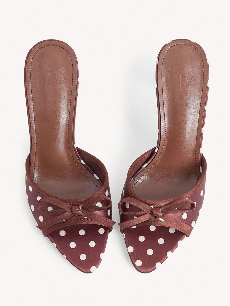 CUCCOO CHICEST Women's Spring/Summer New Red-Brown Polka Dot Bow Open Toe High Heel Sandals, Comfortable Versatile Elegant Sexy Party Banquet Sandals