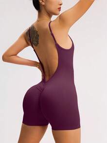Easithlete Easithlete Rompi Olahraga Kasual Warna Polos untuk Wanita - Red Violet - View 2
