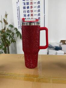 40盎司不锈钢钻石闪耀真空保温旅行杯，带手柄、杯盖和吸管，适合车载、旅行、生日礼物、新年礼物（送给朋友）、情人节礼物（送给男朋友或女朋友），附赠杯刷。 - 彩色 - 查看 12