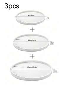 1pc/2/3pcs Dressing Table Tray, Silicone Round Tray Decorative Storage Organizer For Bathroom Toilet Tank Bedroom Kitchen Countertop, Jewelry Storage Dressing Table Tray For Candles, Lotion Bottles, Cosmetics, Marble White - Round bergite - View 17