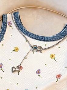Resyla Floral Daisy Print Fitted Round Neck Tank Top For Women - Multicolor - View 4