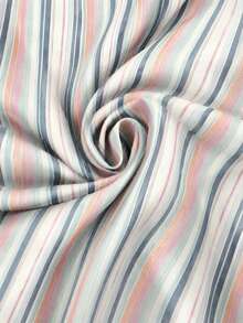 SHEIN Frenchy Plus Size Women's Multi-Color Striped V-Neck Ruffle Hem Dress - Multicolor - View 7