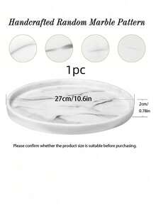1pc/2/3pcs Dressing Table Tray, Silicone Round Tray Decorative Storage Organizer For Bathroom Toilet Tank Bedroom Kitchen Countertop, Jewelry Storage Dressing Table Tray For Candles, Lotion Bottles, Cosmetics, Marble White - Round bergite - View 20