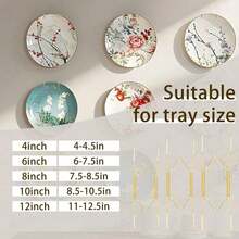 Wall Mounted Tray Rack, 4/6/8/10/12 Inch Stainless Steel W-Shaped Golden Tray Hook Vertical Tray Rack Display Wall Mounted, Suitable For Antique Art Decoration Trays - Multicolor - View 4
