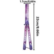 Super Cool Butterfly Comb – Stainless Steel Non-Sharp Outdoor Folding Comb – Spindle Training Beginner Practice Knife – Butterfly Comb – Special Skills Training Butterfly Comb – Gift For Your Boyfriend - Multicolor - View 7