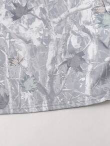 SHEIN 2piezas/Set Camiseta Corta Holgada para Niñas Preadolescentes + Pantalones Cortos Casuales con Cordón en la Cintura y Estampado de Camuflaje, Pantalones Cortos para Niños, Conjunto de Ropa Casual Diaria - Gris - Ver 7