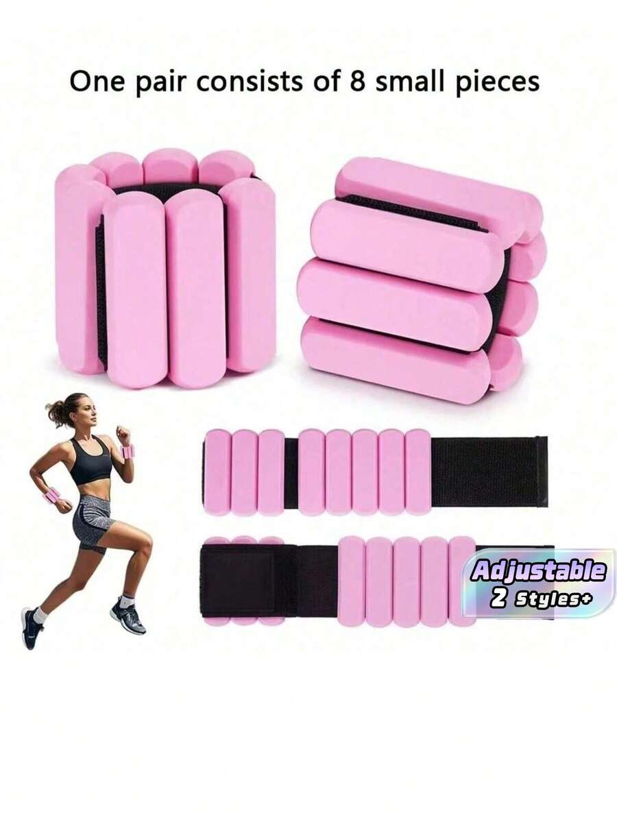 2/1pc Adjustable Wrist And Ankle Weights (Unisex), Fitness Weight Set, For Exercises, Yoga, Walking, Running, Dancing, Pilates, Aerobics, - Multicolor - View 1