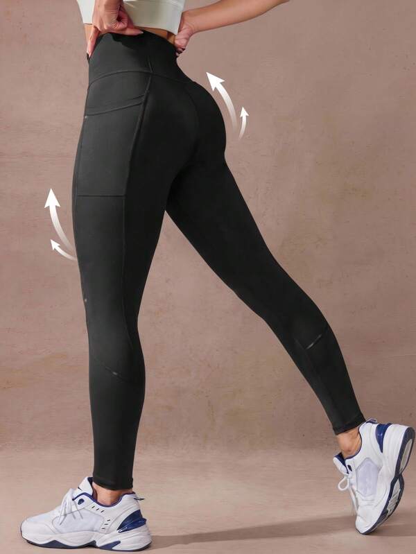 Lumalex Wide Band Waist Sports Leggings With Phone Pocket Yoga Women Pants