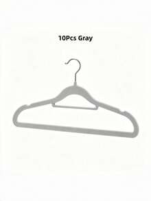 10 Sets Of New Flocking Coat Rack Sets, Home Wardrobe Classification Coat Racks, Anti-Slip And Non-Traceless Two-In-One Coat Rack Brackets For Wardrobes, With Brackets For Hanging Tops, Skirts Or Pants, Saving Space, The Plush Surface Effectively Protects Clothes From Slipping, Strong Load-Bearing Capacity, Suitable For Classifying Clothes In Family Bedrooms, And Can Also Be Used For Drying Clothes. - Multicolor - View 10