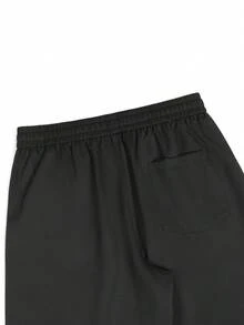 Manfinity Homme Pantalones largos de unicolor versátiles y casuales para hombres para ir al trabajo - Negro - Ver 5