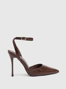 CUCCOO SZL Women's Fashion Pointed Toe Ankle Strap Stiletto High Heel Pumps, Suitable For Commuting, Dating, Party, Wedding And Other Occasions For Christmas - Bamboo green brown - View 2