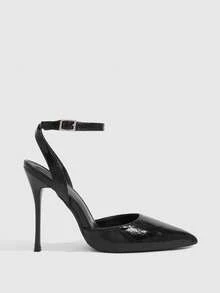 CUCCOO SZL Women's Fashion Pointed Toe Ankle Strap Stiletto High Heel Pumps, Suitable For Commuting, Dating, Party, Wedding And Other Occasions For Christmas - Bamboo leaf green black - View 2