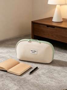 1pc Mousse Beige Travel Storage Bag, Portable Organizer Pouch, Underwear Cosmetic Toiletry Bag, Unisex - Mousse Beige - View 6