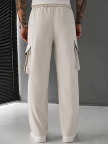 SLATEMANN Men's Beige Casual Pants, Multi-Pocket Cargo Shorts, Fashionable And Versatile - Beige - View 2