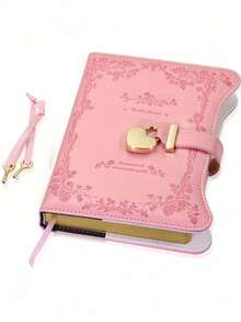 1PC Lockable Diary For Girls Gift, 360 Gold-Edged Pages Journal For Women, B6 Refillable Notebook With Pen & Bookmark, Secret Keepsake Writing Notepad - Multicolor - View 9