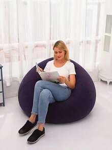 1 Oversized Inflatable Slouchy Sofa Chair, Made Of Gray Pvc Material, Portable And Foldable, Ergonomically Designed, Suitable For All Seasons, Perfect For Both Home Life And Outdoor Camping Scenarios - Multicolor - View 21