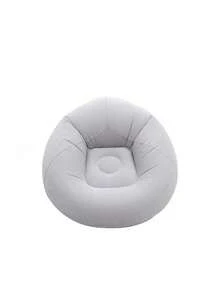 1 Oversized Inflatable Slouchy Sofa Chair, Made Of Gray Pvc Material, Portable And Foldable, Ergonomically Designed, Suitable For All Seasons, Perfect For Both Home Life And Outdoor Camping Scenarios - Multicolor - View 15