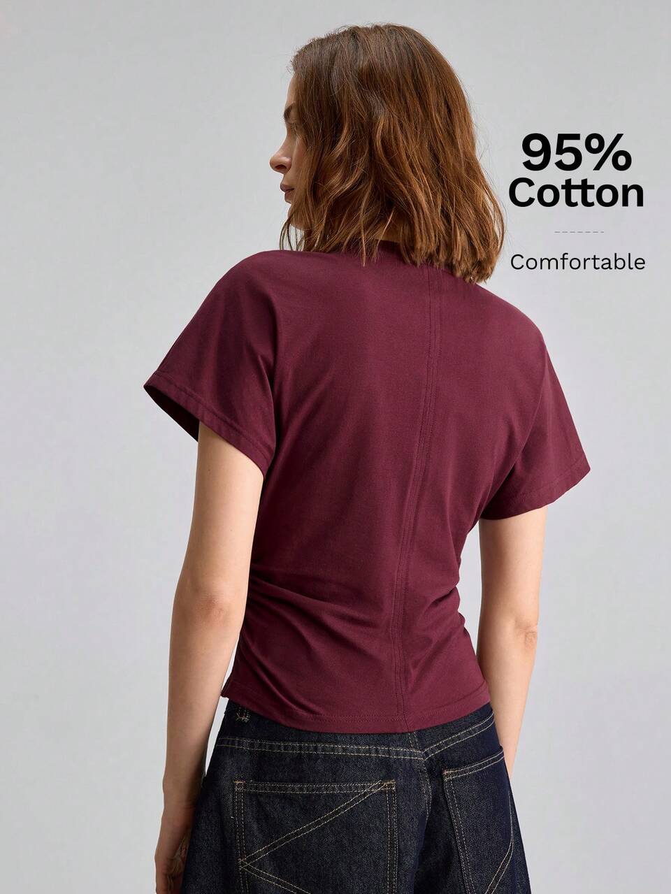 Women's Brick Red Comfortable Fabric Fitted Trapezoid Silhouette Round Neck Dress All-Season Bohemian Style Vacation Outfits Seaside Women's Clothing
