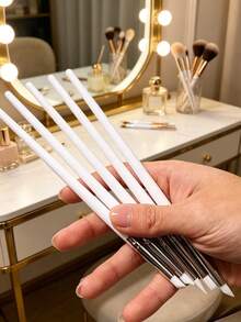 5pcs/Set Nail Art Brushes, Silicone Tip, White Nail Sculpture Pen, Drawing Pen, Suitable For Acrylic Carving, Nail Carving, Relief, Hollow Carving, Rhinestone Dotting Tool Set, 3D Nail Art, DIY Nail Art Pen, Nail Rhinestone Dotting Pen - Multicolor - View 9