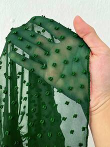 Viva Relle Cubierta de otoño para mujer talla grande de unicolor con hombros descubiertos y bajo con volantes - Verde Oscuro - Ver 7