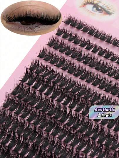 280PCS 14 Rows 60D Thick Faux Mink Eyelashes, 8-16mm Mixed Length, 3D Effect Individual Lashes, Suitable For DIY Eyelash Extension, Lash Clusters, Single Lashes, False Eyelashes