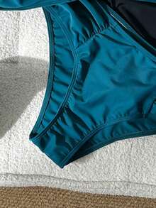 Swim Basics Women's Solid Color Swimsuit Set, 2 Pieces - Multicolor - View 5