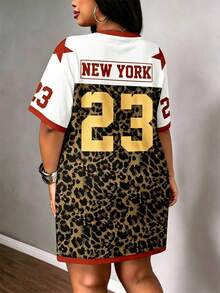 Slaydiva Plus Size Vintage Leopard Print Dress, Suitable For Summer Music Festivals - Multicolor - View 2