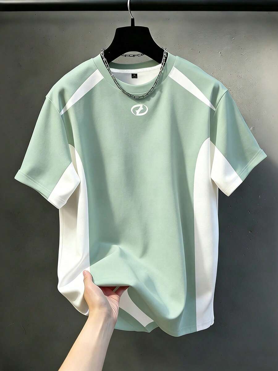 KRYTIVO Duck Pattern Print Design On Abdominal Muscles, Men's Fashionable Summer Casual Sportswear, Men's Top - Mint Green - View 1