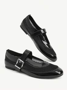 CUCCOO GRLICON Ladies, Buckle, Comfortable Flat Shoes, Holiday Atmosphere, Summer Wear, A Must For Travel, Y2K - Black - View 9