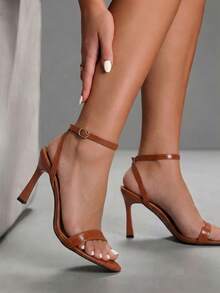 CUCCOO SZL Sandalias de tacón alto con estampado de cocodrilo de moda para mujer, zapatos de primavera y verano para vacaciones de primavera, Pascua y baile de graduación - Hoja de bambú verde amarillo marrón - Ver 7