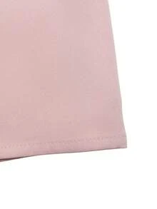 GlowEve Women's Sweet French Style Solid Color Square Neck Halter Dress - Pink - View 3