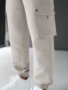SLATEMANN Men's Multi-Pocket Cargo Pants, Fashionable And Versatile Casual Wear - Grey - View 3